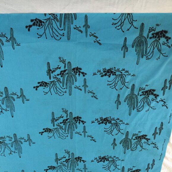 Vintage MCM Harwood Steiger Roadrunner Fabric "Running Birds" 44”W x 90” L - Picture 4 of 8